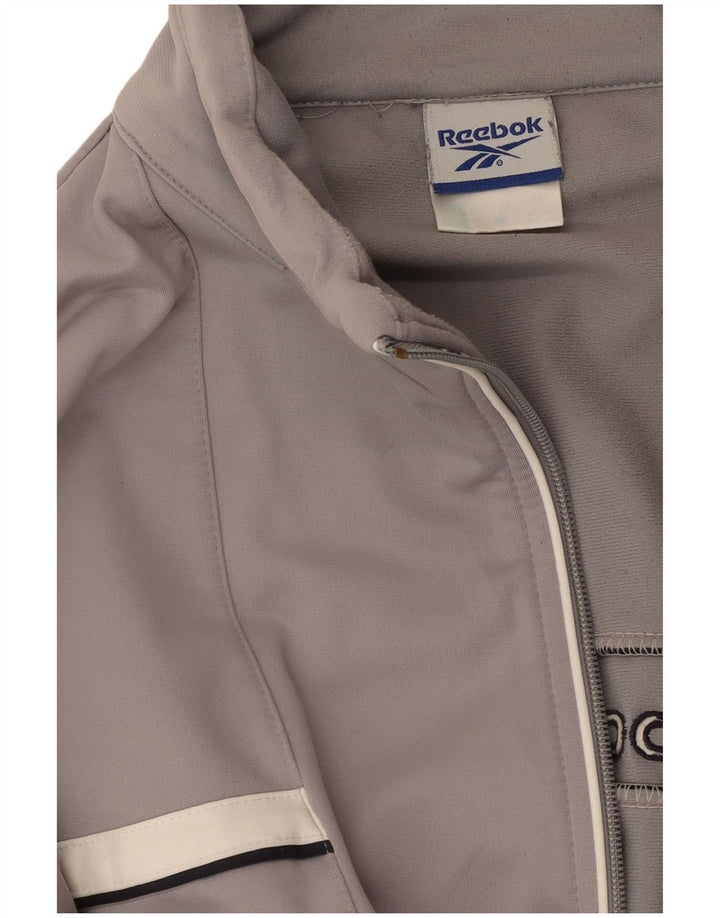 REEBOK Mens Graphic Tracksuit Top Jacket Medium Grey