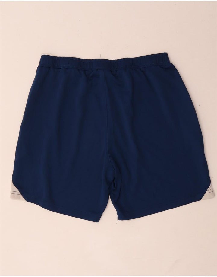 Shorts esportivos masculinos UMBRO médios em poliéster colorblock azul marinho