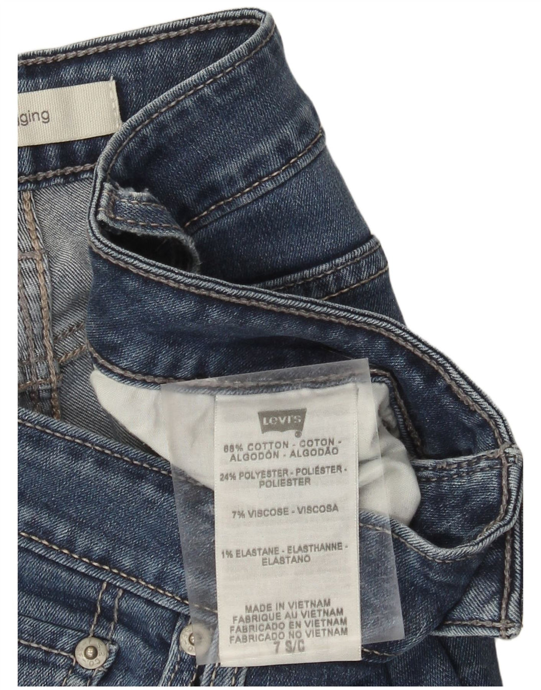 LEVI'S Feminino 535 Legging Skinny Jeans US 7 Médio W28 L27 Azul Algodão