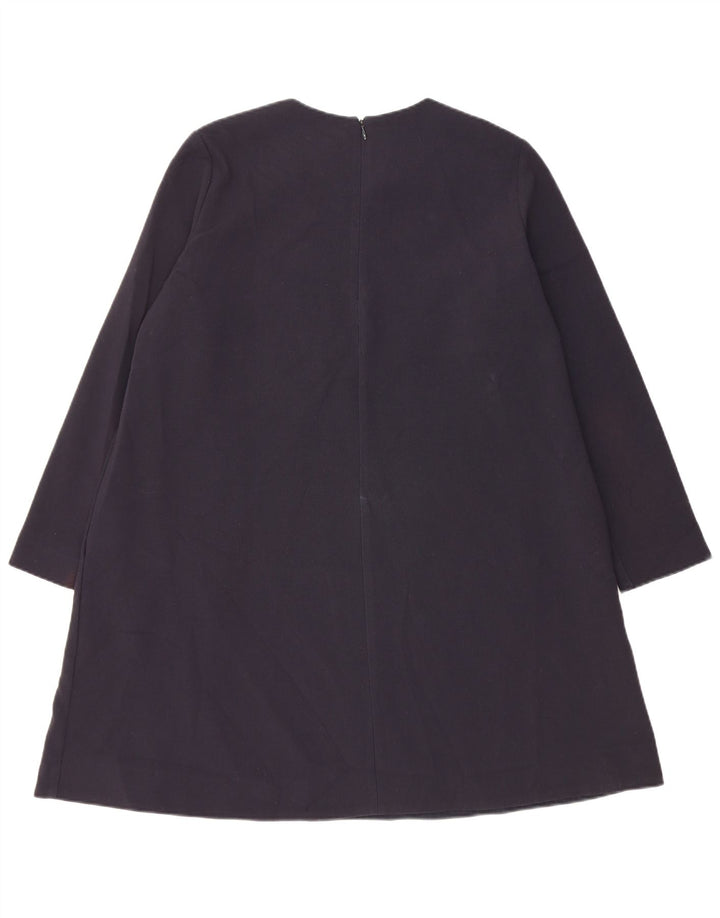 Vestido feminino Cos manga comprida evasê UE 38 médio azul marinho poliéster