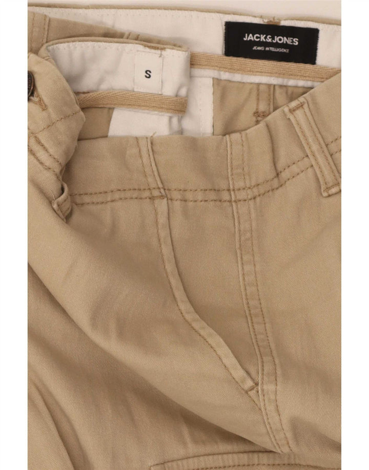 Shorts cargo masculino Jack & Jones pequeno W32 algodão bege