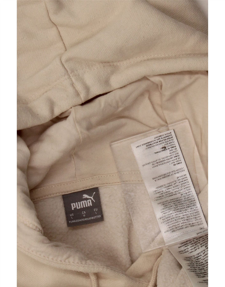 PUMA feminino moletom com capuz UK 16 grande algodão branco