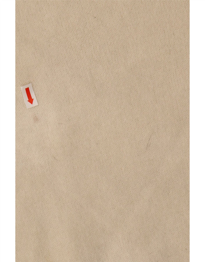 Suéter masculino Hackett com decote em V de lã bege médio