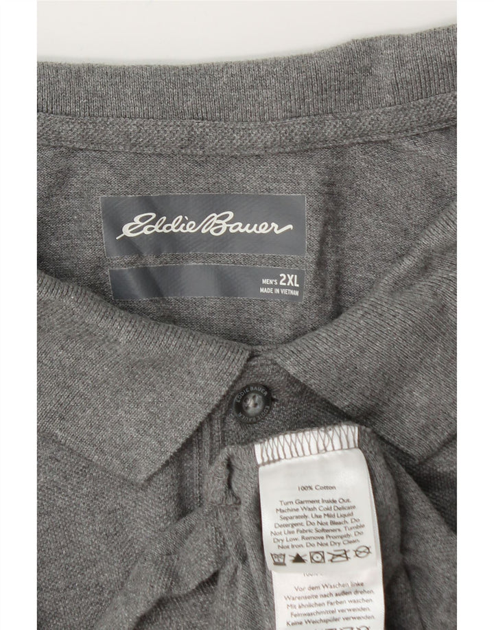 Camisa polo masculina EDDIE BAUER 2XL algodão cinza