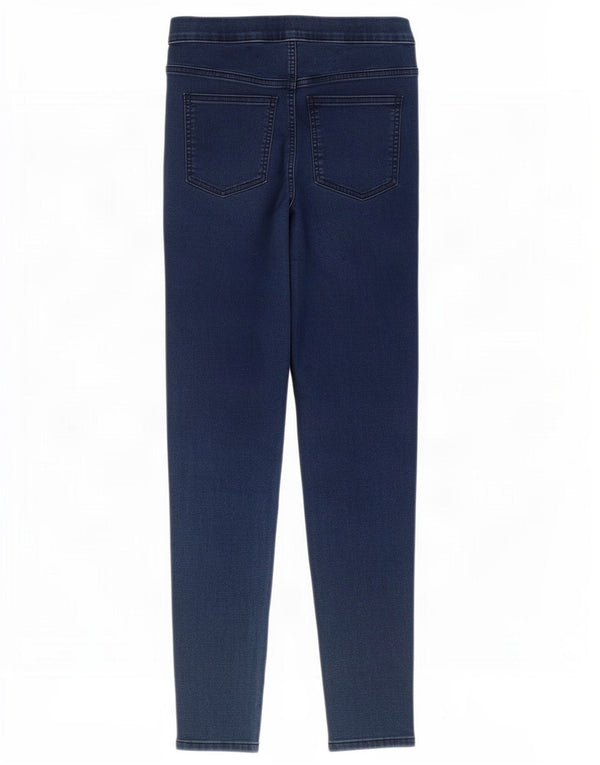 Calça jeans feminina Marks & Spencer UK 10 pequena W28 L28 azul algodão