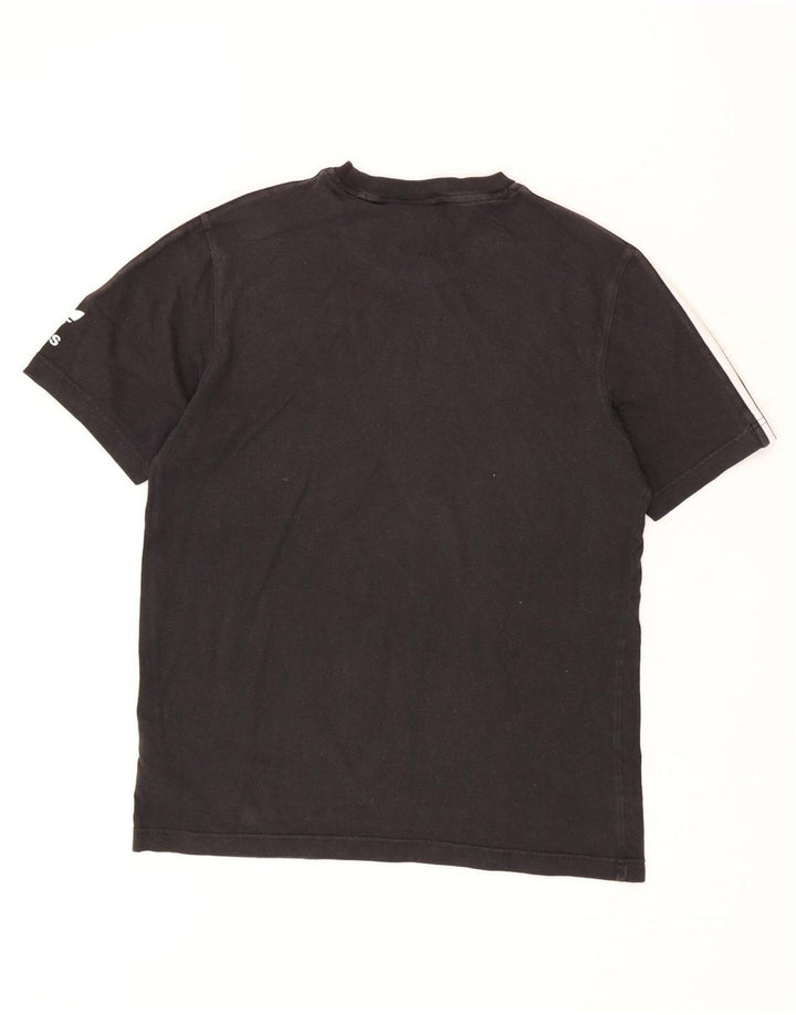 ADIDAS Mens Camiseta Top Pequeno Algodão Preto