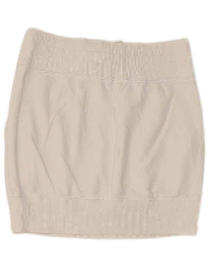 Mini saia feminina Benetton UK 12 médio branco