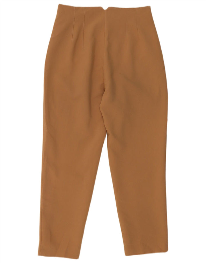 Calça feminina Zara Slim Cropped Médio W28 L26 Poliéster Bege