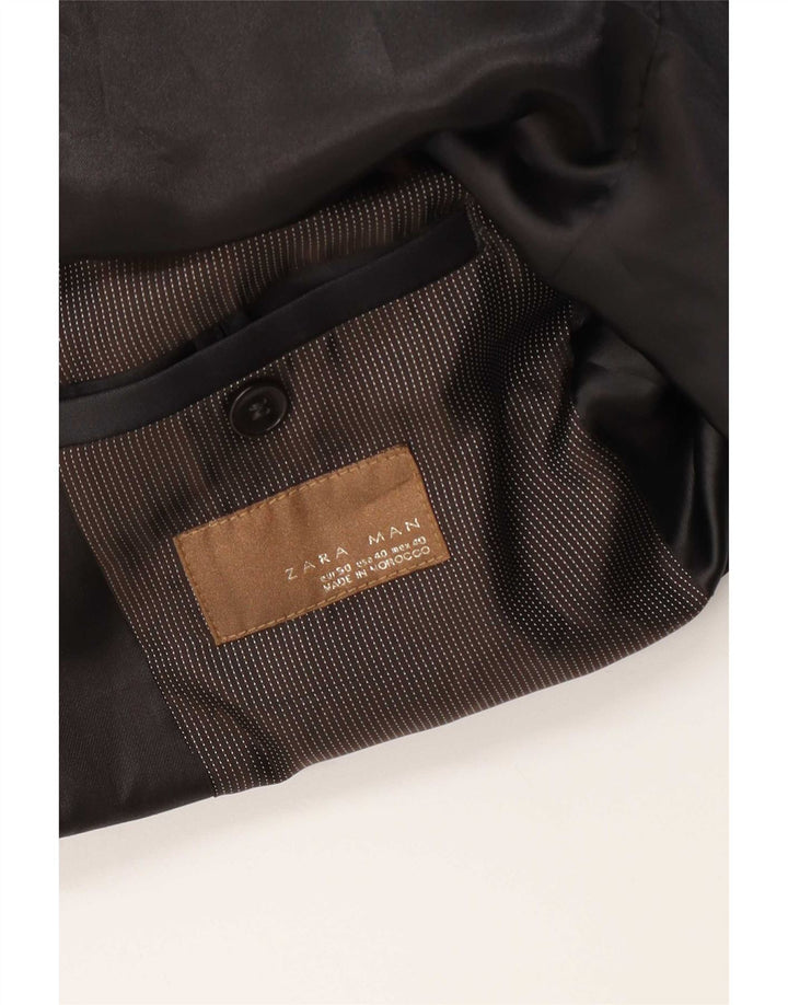 Jaqueta blazer masculina Zara com 2 botões EU 50 marrom médio