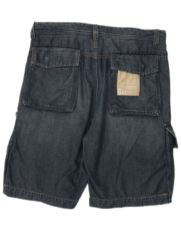 Shorts jeans cargo masculino Gas W33 algodão azul médio