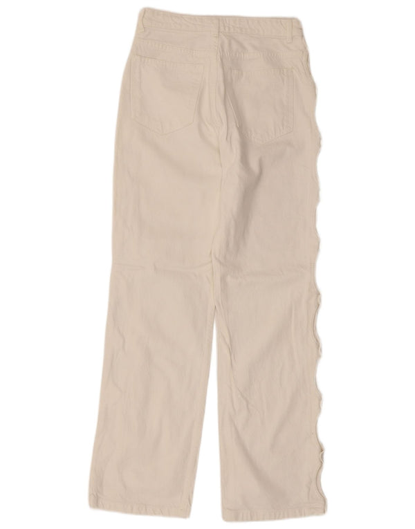 Calça jeans reta feminina Zara EU 36 XS W26 L29 branco