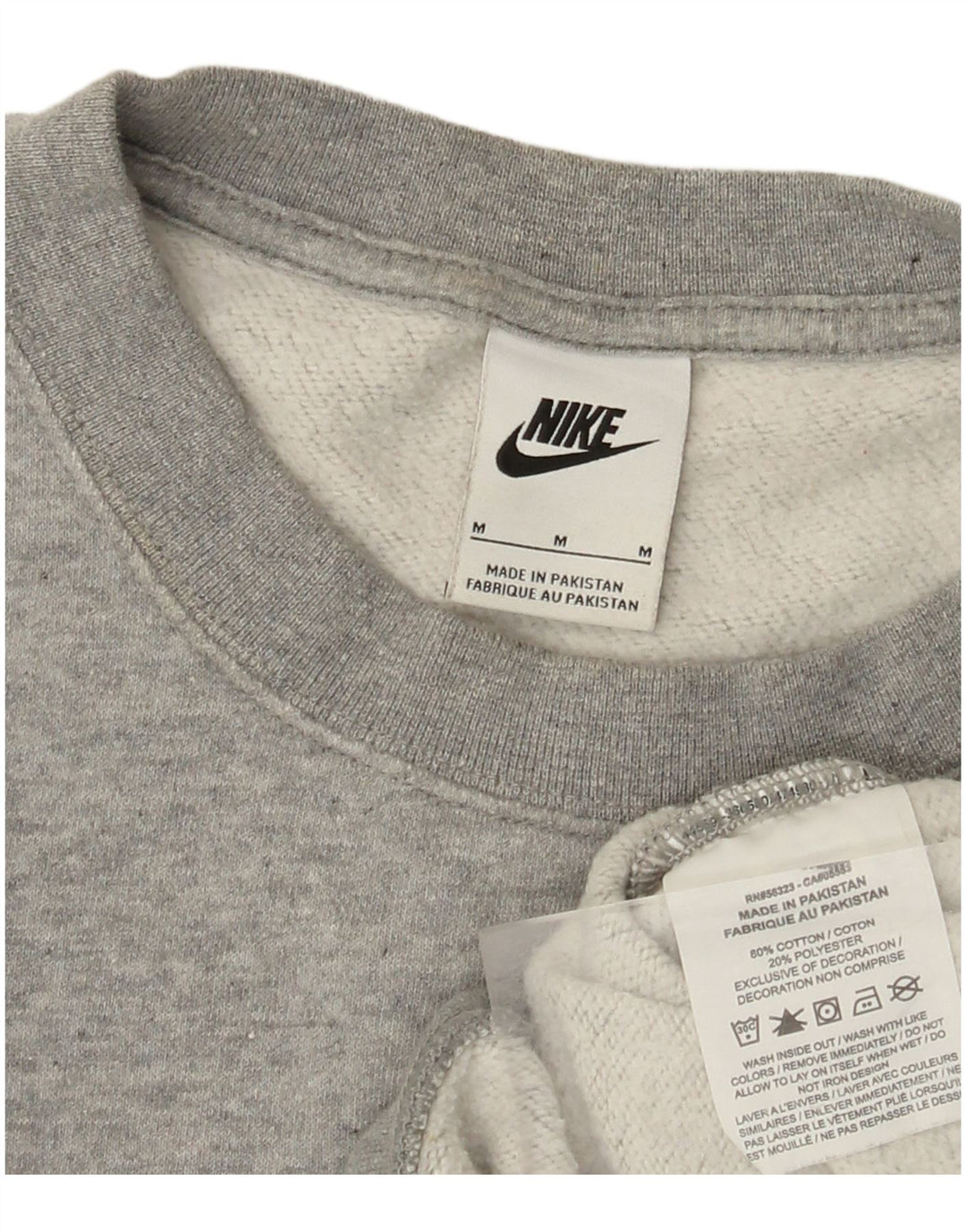 NIKE feminino oversized crop moletom jumper UK 14 médio cinza algodão