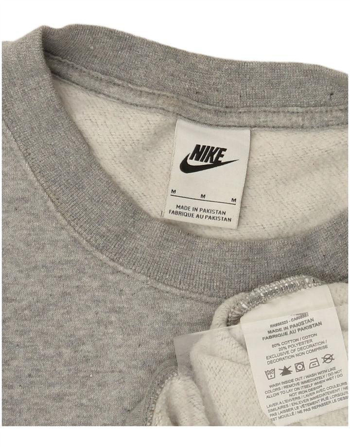 NIKE feminino oversized crop moletom jumper UK 14 médio cinza algodão
