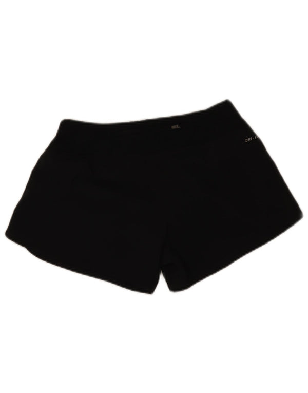 Nike Womens Dri Fit Sport Shorts UK 10 Small Black Polyester