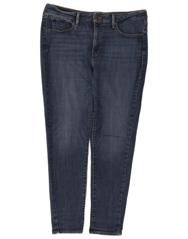 Calça jeans feminina Shaping Skinny Levi's US 18 2XL W36 L30 azul marinho algodão