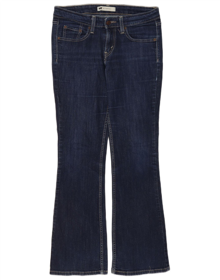 Calça jeans feminina Levi's 518 Super Low Bootcut US 7 Médio W30 L30 Azul marinho