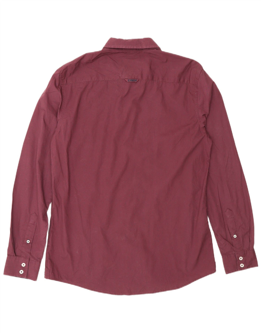 Camisa masculina Slim Fit Crew Clothing Médio Borgonha Manchada
