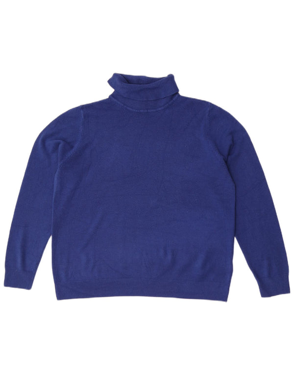 Suéter feminino Marks & Spencer com gola redonda Reino Unido 18 XL azul acrílico