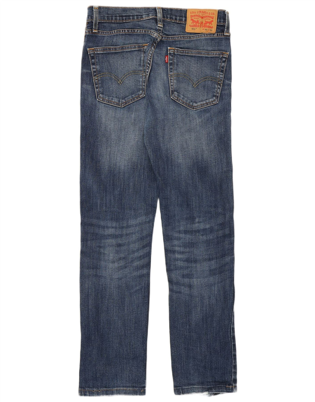 Levi's Masculino 511 Distressed Slim Jeans W30 L29 Azul Algodão