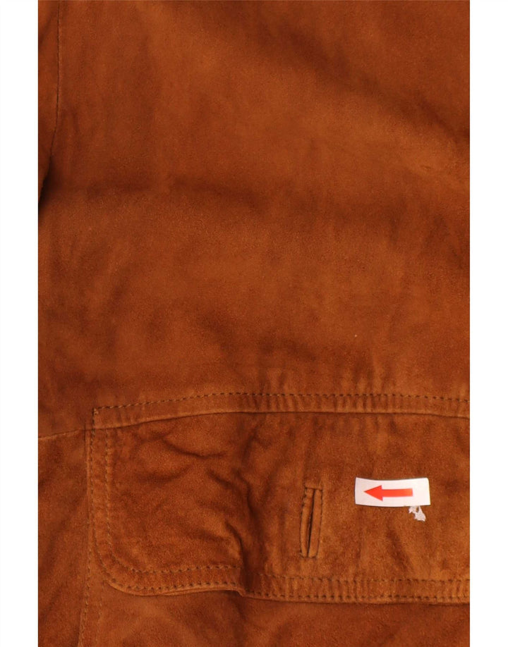 Jaqueta bomber masculina vintage de camurça IT 60 5XL couro marrom