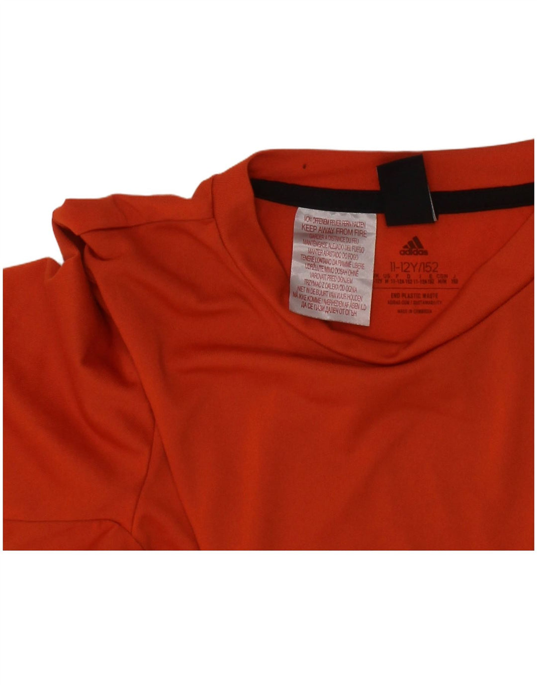 Camiseta Adidas Menino Aeroready Top 11-12 Anos Laranja Colorblock Poliéster