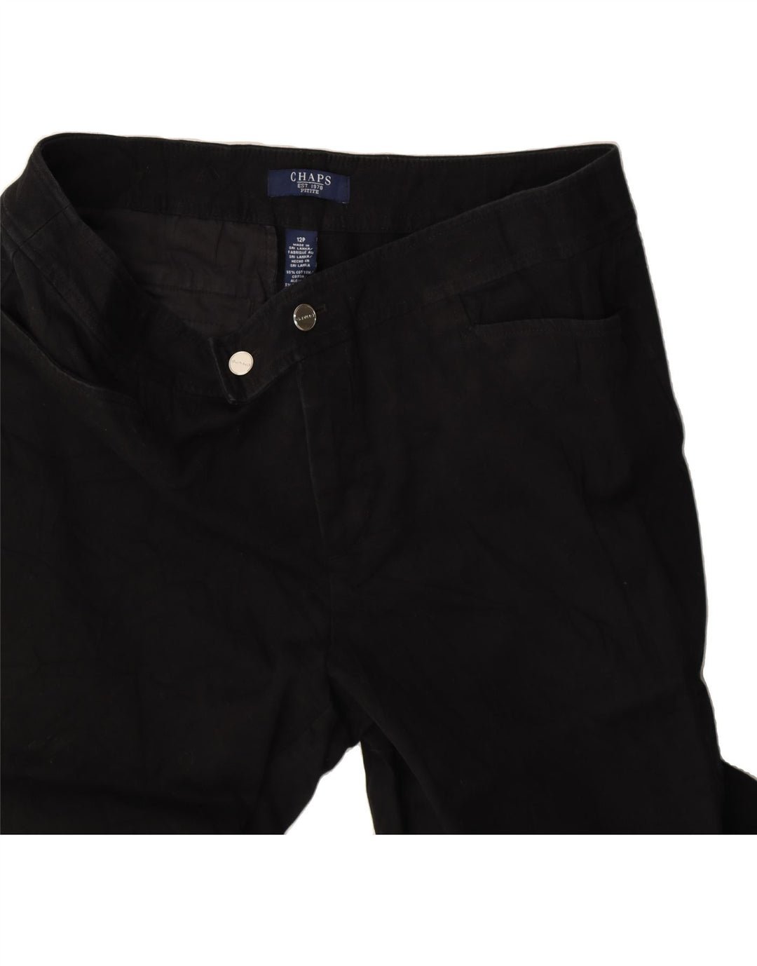 CHAPS Womens Petite Bermuda Shorts US 12 Large W32  Black Cotton Vintage Chaps and Second-Hand Chaps from Messina Hembry 