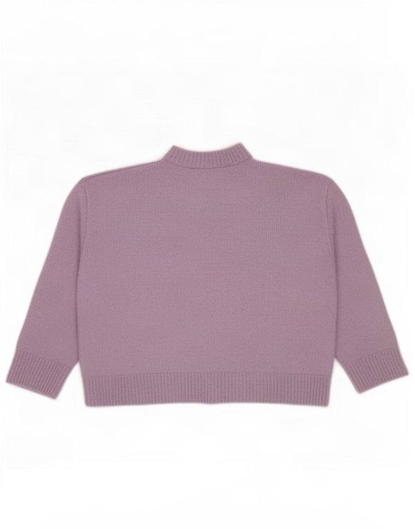 Suéter feminino Zara com gola tartaruga e gola alta, Reino Unido 16, grande, roxo, poliéster