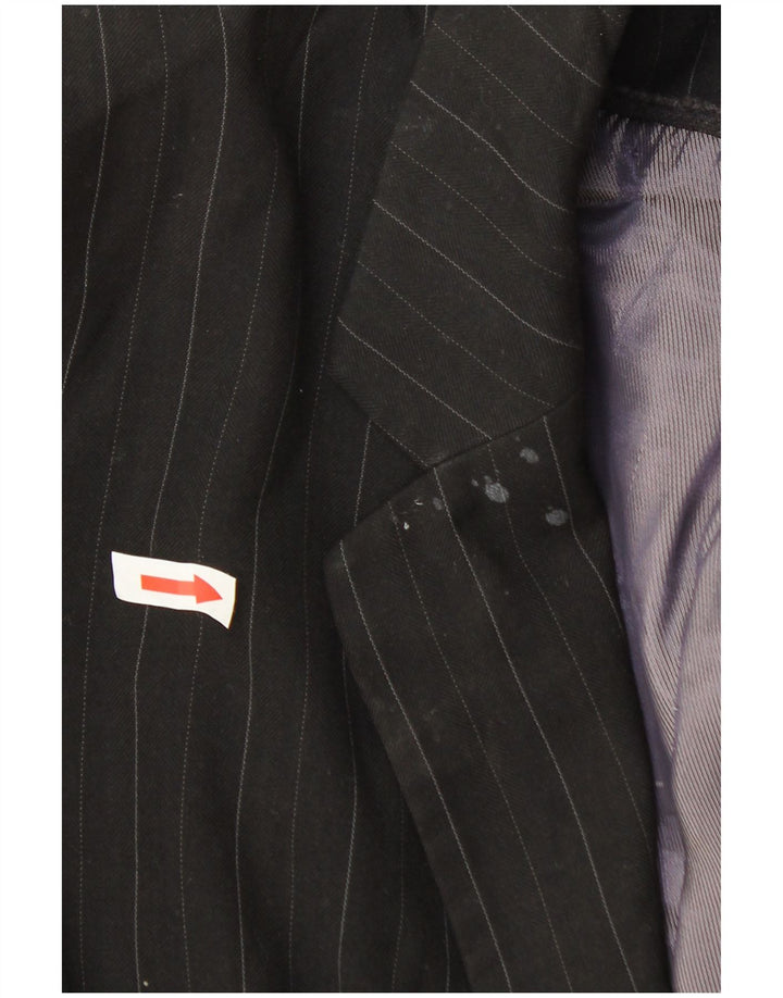 Jaqueta blazer feminina de 1 botão Marks & Spencer Reino Unido 20 2XL listrada cinza