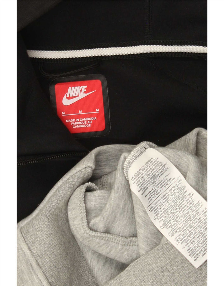 Suéter masculino Nike com capuz e zíper cinza médio algodão colorblock