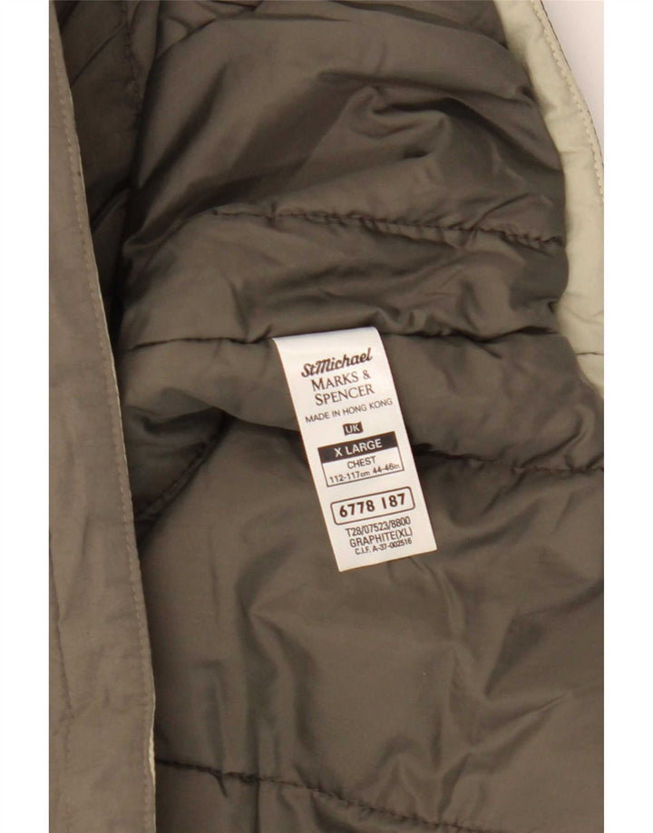 Colete acolchoado masculino Marks & Spencer UK 42 XL cáqui poliamida