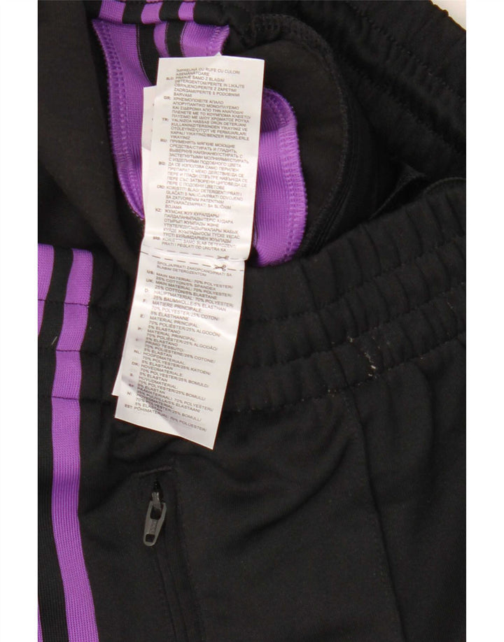 Calça de treino feminina Adidas UK 10 pequena poliéster preto