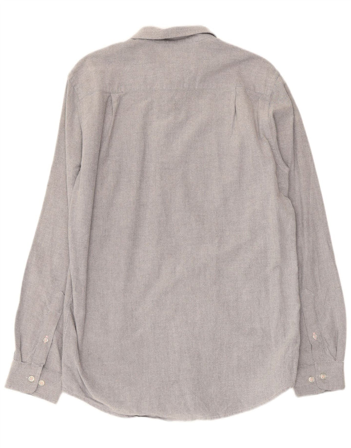 CREW CLOTHING Camisa masculina de algodão cinza médio