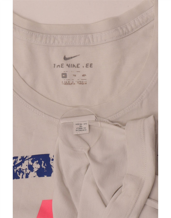 Camiseta Nike masculina gráfica Top 2XL algodão branco