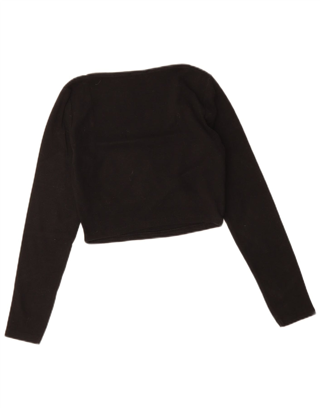 ZARA Womens Crop Top UK 14 Grande Algodão Preto
