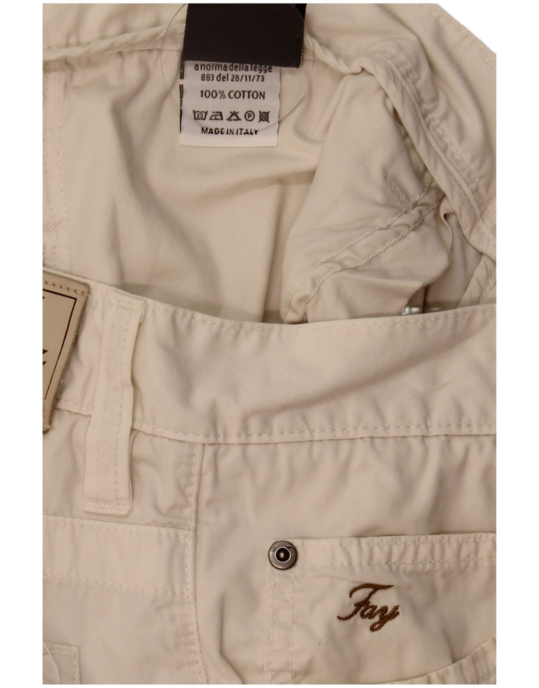 Shorts casuais masculinos Fay W38 XL algodão bege