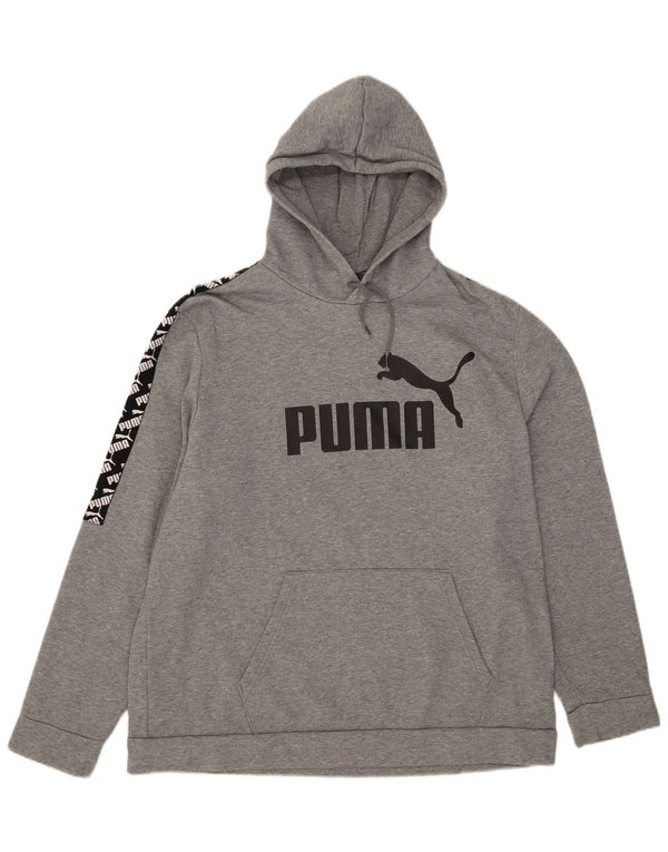 Puma masculino gráfico moletom com capuz 2XL cinza colorblock algodão