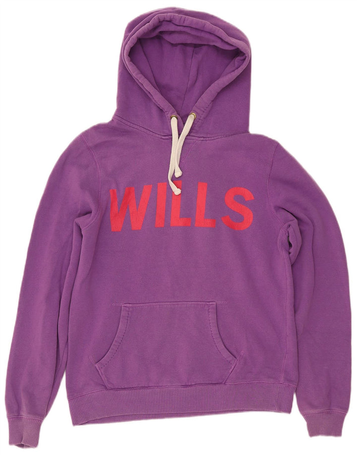 Jumper feminino com capuz gráfico JACK WILLS Reino Unido 14 grande roxo