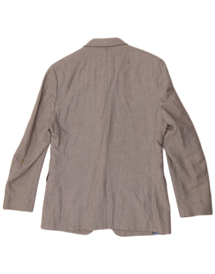 Jaqueta Blazer Masculina Banana Republic Regular Fit 2 Botões Reino Unido 40 Grande Cinza
