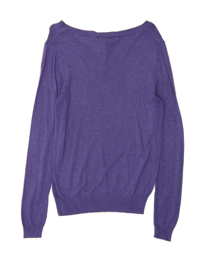 MOSSIMO Womens V-Neck Jumper Sweater UK 14 Medium Purple Nylon Vintage Mossimo and Second-Hand Mossimo from Messina Hembry 