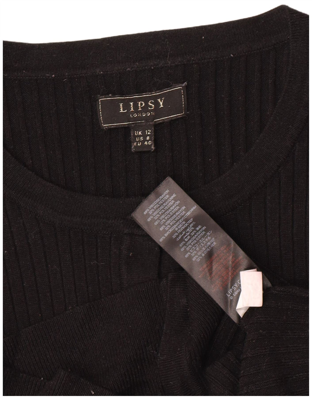 Suéter cardigã feminino Lipsy UK 12 médio preto viscose