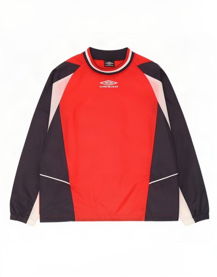 Umbro Mens Pulôver Treino Top Jacket Pequeno Poliéster Colorblock Vermelho