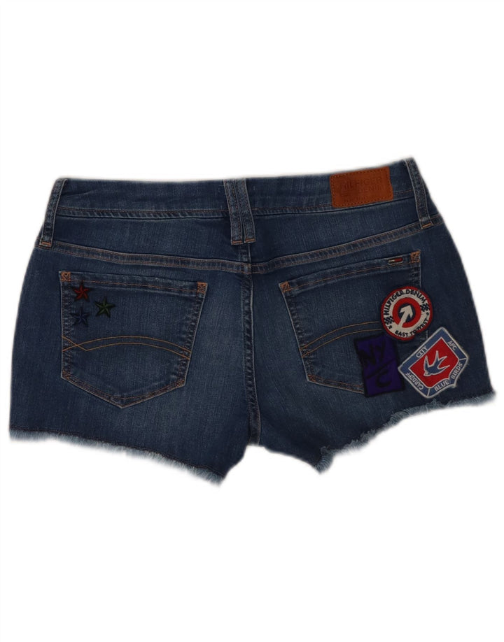 Shorts jeans feminino Tommy Hilfiger gráfico W29 algodão azul médio
