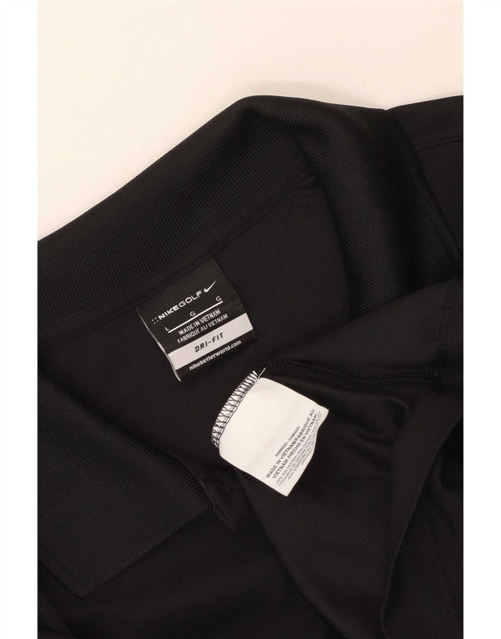 Camisa polo masculina Nike Dri Fit grande poliéster preto