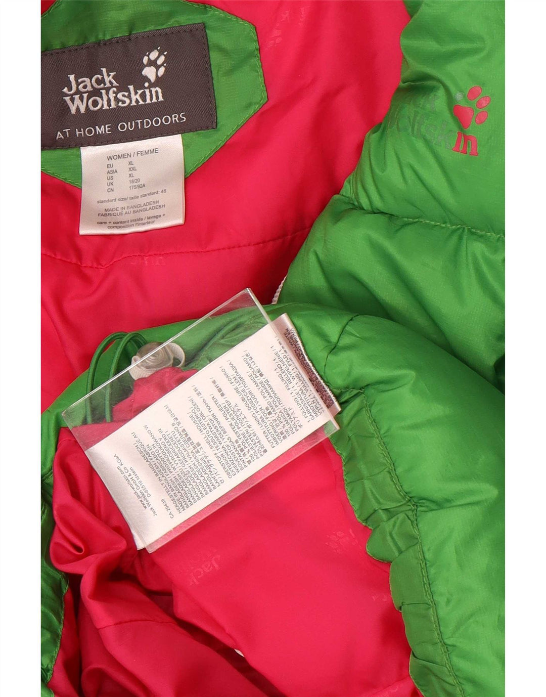 Jaqueta acolchoada feminina Jack Wolfskin Reino Unido 18/20 XL verde poliéster