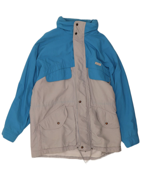 Casaco corta-vento masculino com capuz San Felice UK 40 grande bloco colorido azul