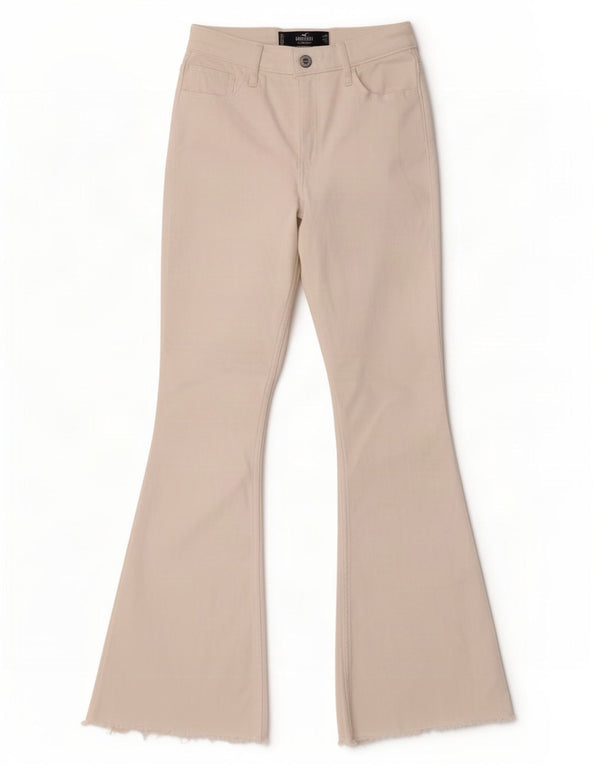 Calça jeans feminina cintura alta Hollister W27 L31 algodão branco