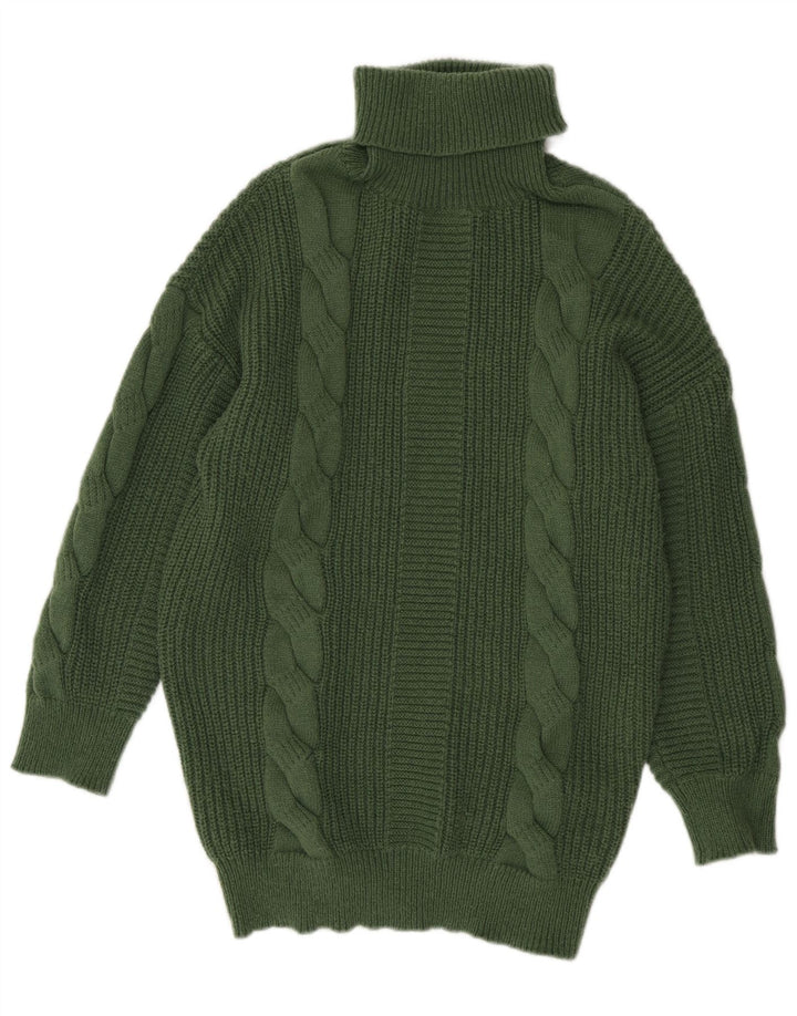 SHEIN Suéter feminino oversized com gola redonda Reino Unido 14 verde médio