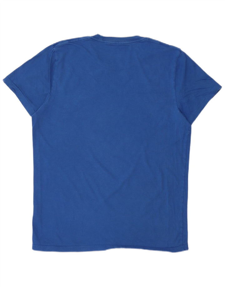 Camiseta masculina HOLLISTER de algodão azul médio