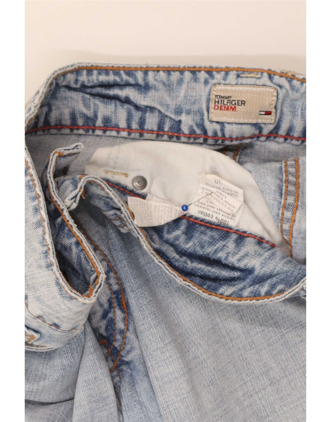 Jeans capri feminino Tommy Hilfiger W30 L21 algodão azul