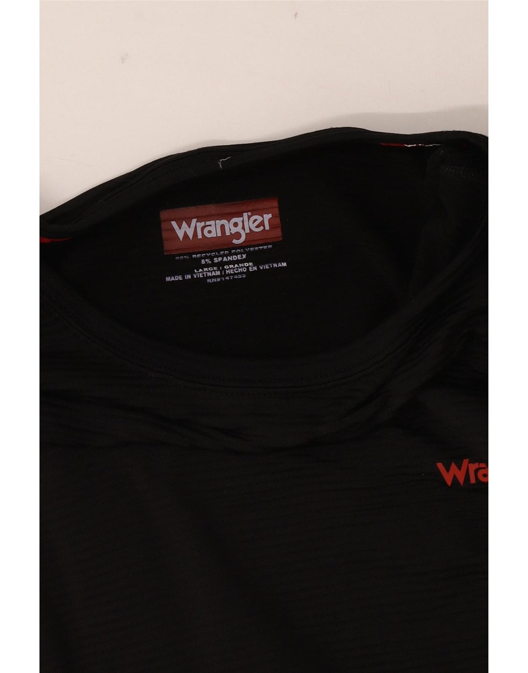 Wrangler Mens Top Manga Longa Grande Poliéster Preto